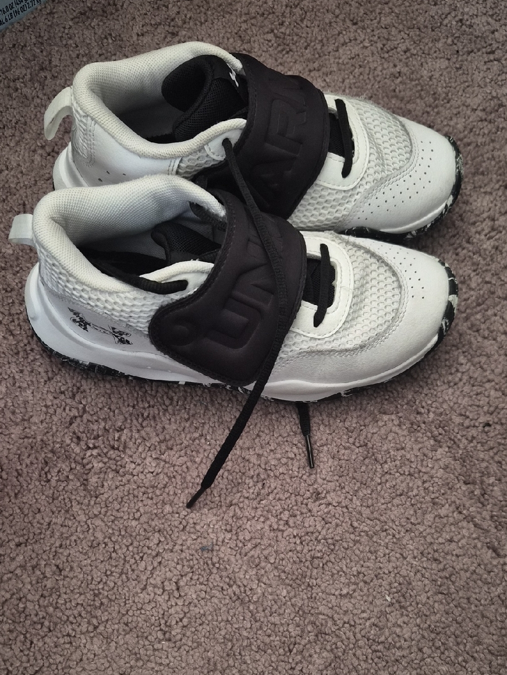 Kids White and Black Athletic Sneakers - Comfortable Everyday Shoe